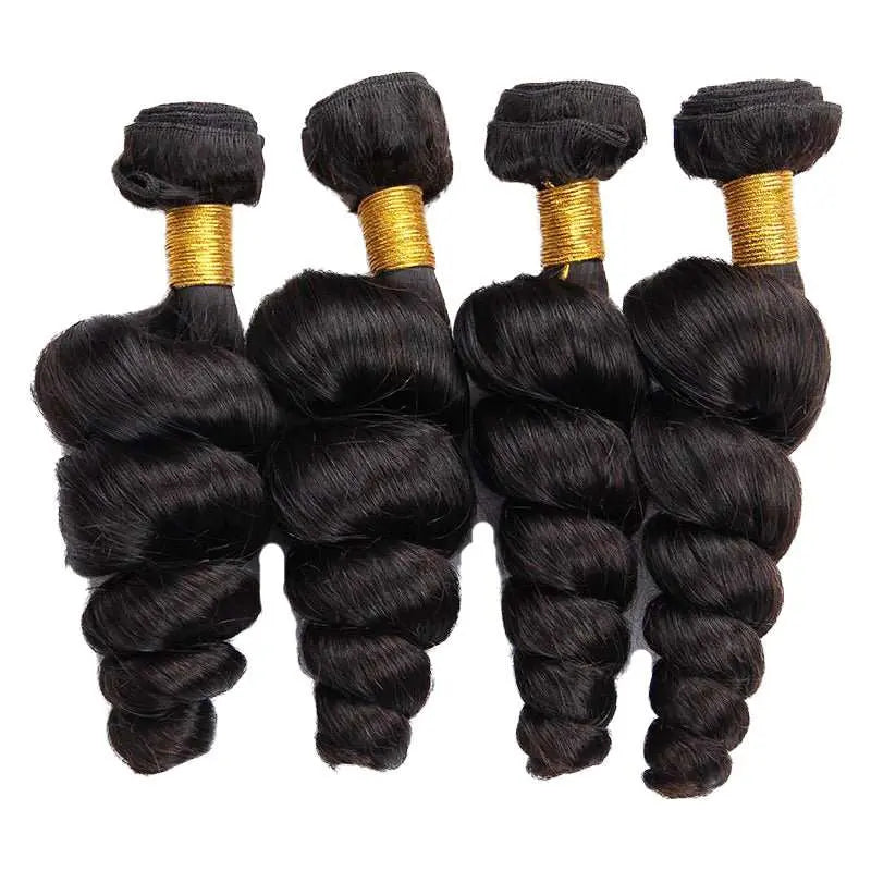 10A Grade 4 Bundles Loose Wave Natural Black Brazilian Virgin Hair - Yufei Hair