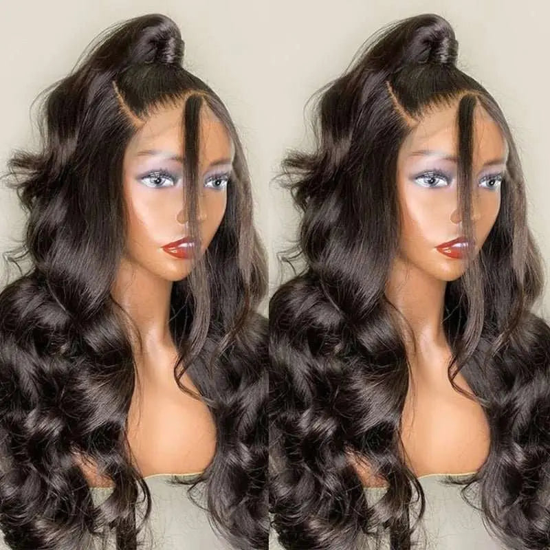 13x6 Transparent Lace Frontal Body Wave Wigs Natural Black - Yufei Hair