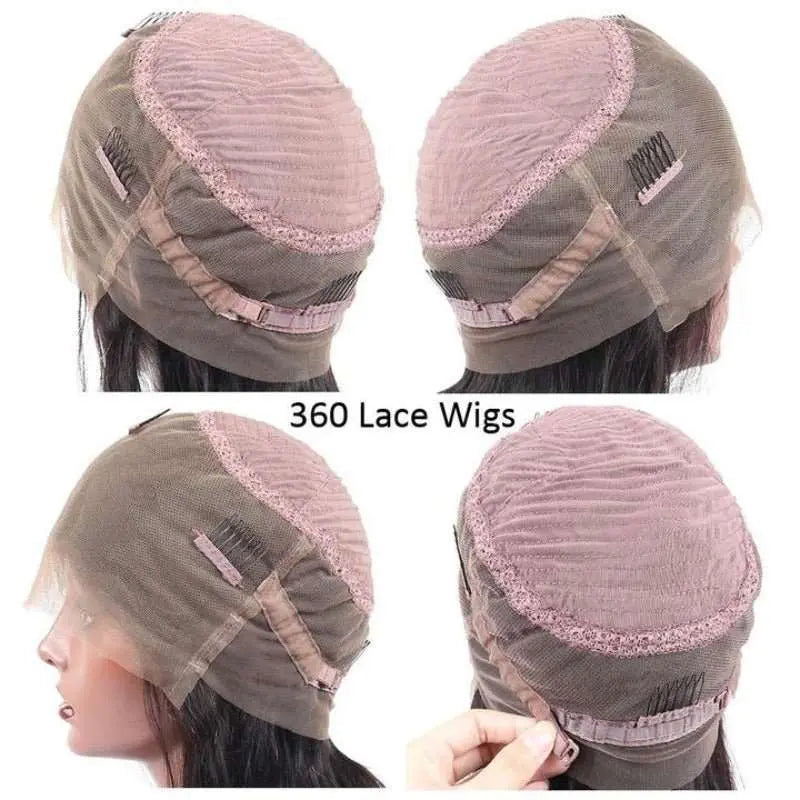 360 Lace Frontal Wig Brazilian Virgin Hair Natural Black Pre-Plucked - Yufei Hair
