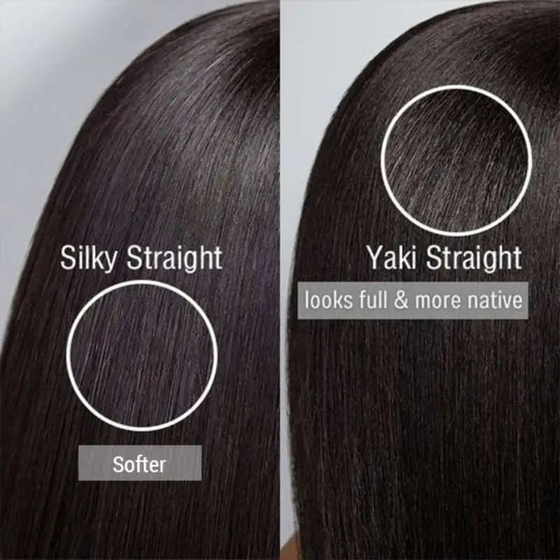 5x5 Transparent Lace Closure Yaki Straight Wigs Brazilian Virgin Human Hair - Yufei Hair