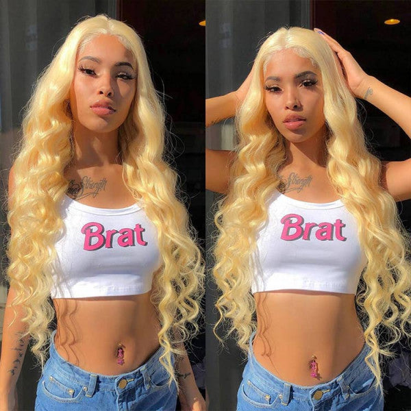 Blonde Color Body Wave 5×5 HD Lace Closure Wigs Human Hair - Yufei Hair