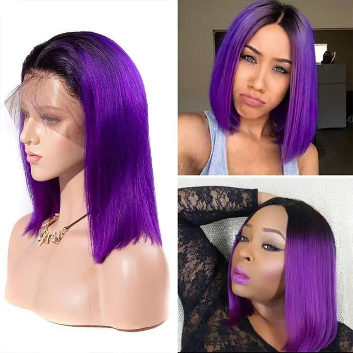 Customized Colorful 13*4 Lace Frontal Straight Bob Wigs - Yufei Hair