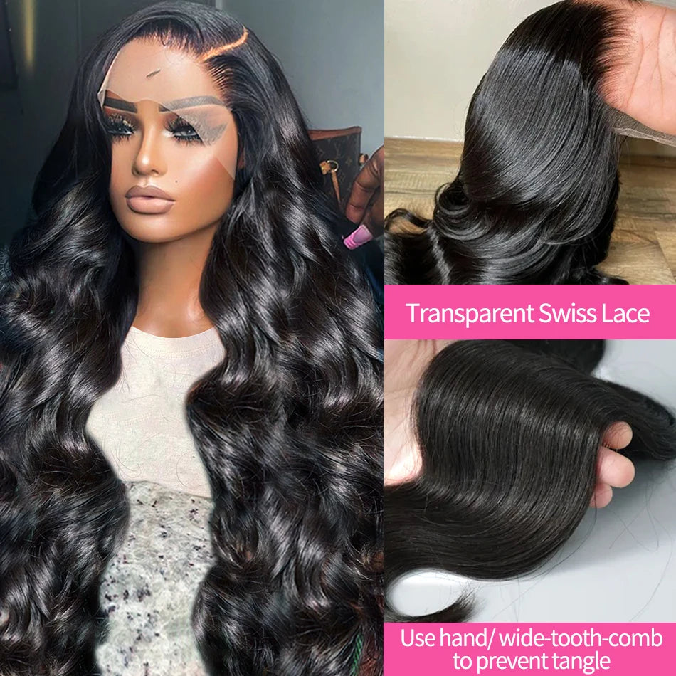 360 Lace Frontal Wig Body Wave Brazilian Virgin Hair Natural Black Pre-Plucked - Yufei Hair