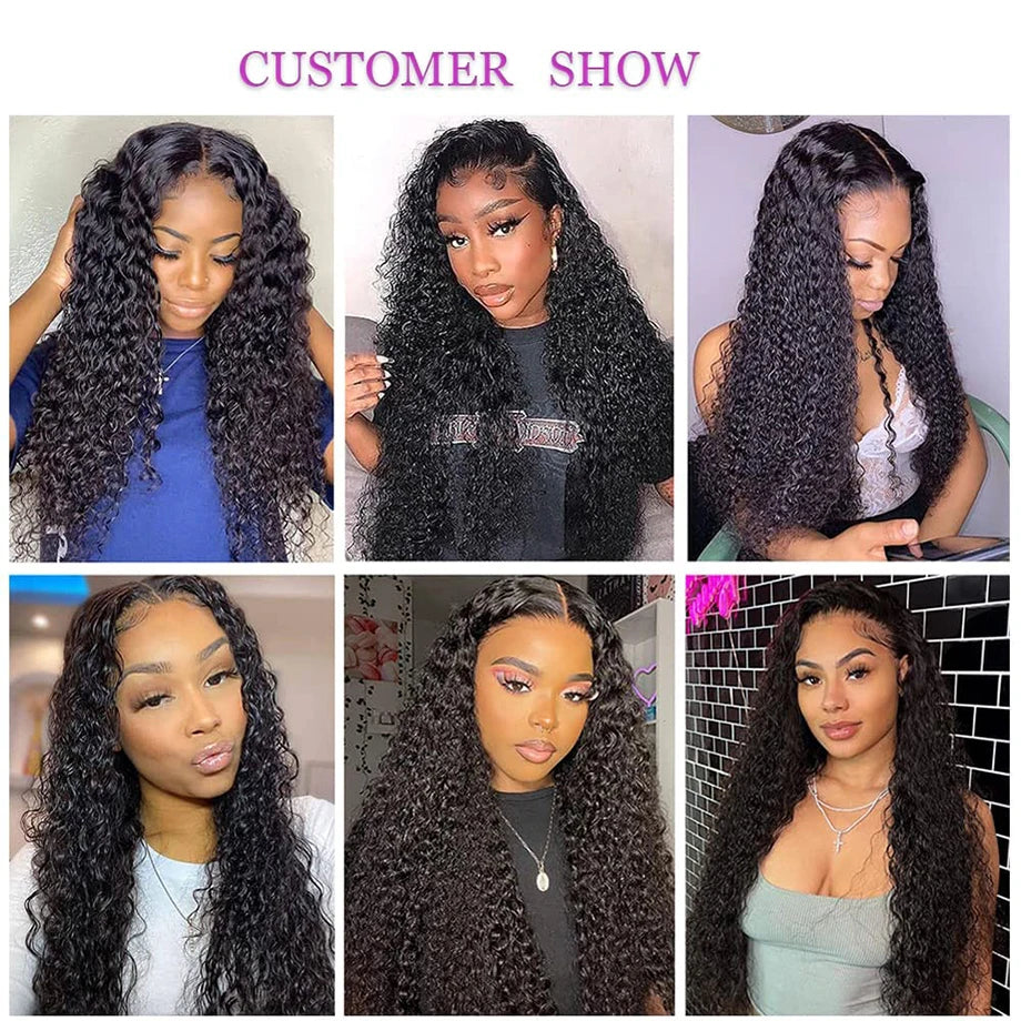 360 Lace Frontal Wig Kinky Curly Virgin Hair Natural Black Pre-Plucked - Yufei Hair