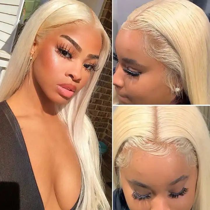 613 Blonde High-Density 4×4 HD Lace Closure Wig Straight Human Hair - Yufei Hair