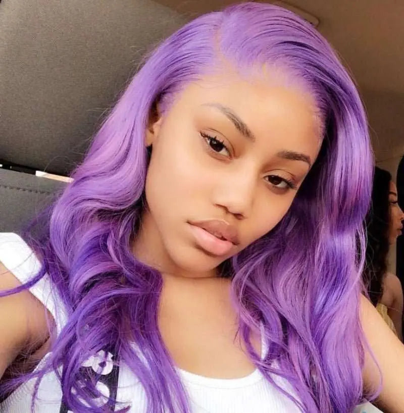 New Fashion Purple Color 13*4 Lace Frontal Wig Straight/Body Wave - Yufei Hair
