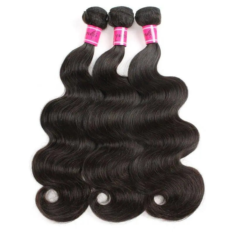 Remy Hair 3 Bundles Body Wave Natural Black Brazilian Virgin Hair - Yufei Hair