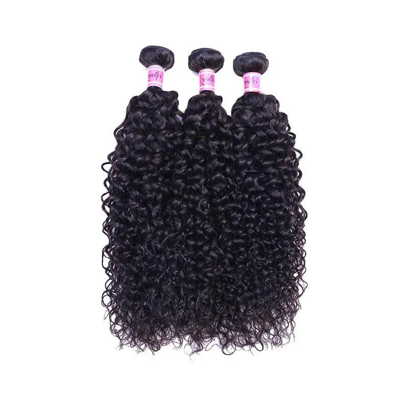 Remy Hair 3 Bundles Water Wave Natural Black Brazilian Virgin Hair - Yufei Hair