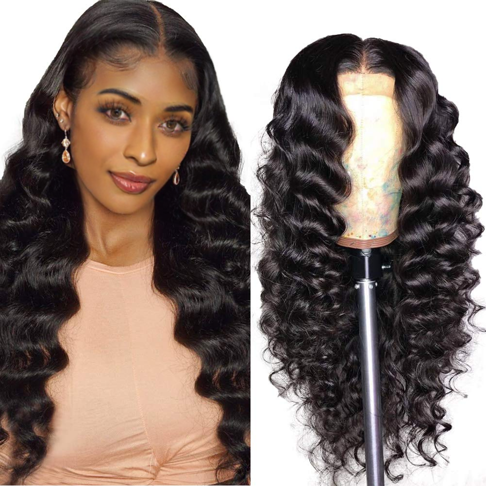 Romantic 13x4 Transparent Lace Frontal Loose Deep Wigs - Yufei Hair