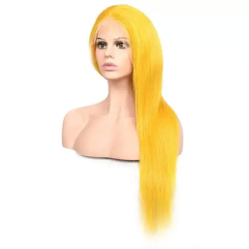 Sunny Yellow Color Straight Hair 13*4 Lace Frontal Wigs - Yufei Hair