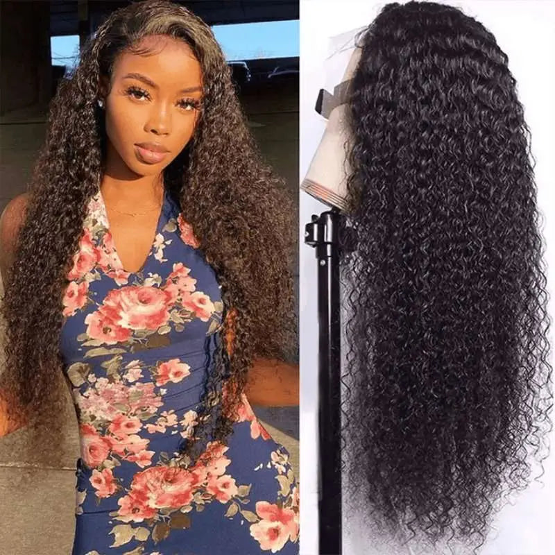 Tangle-Free 13x4 Transparent Lace Frontal Kinky Curly Wigs Virgin Human Hair - Yufei Hair
