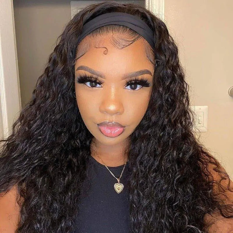 YuFei Hair Glueless Headband Deep Wave Wig For Black Woman 150%Density - Yufei Hair