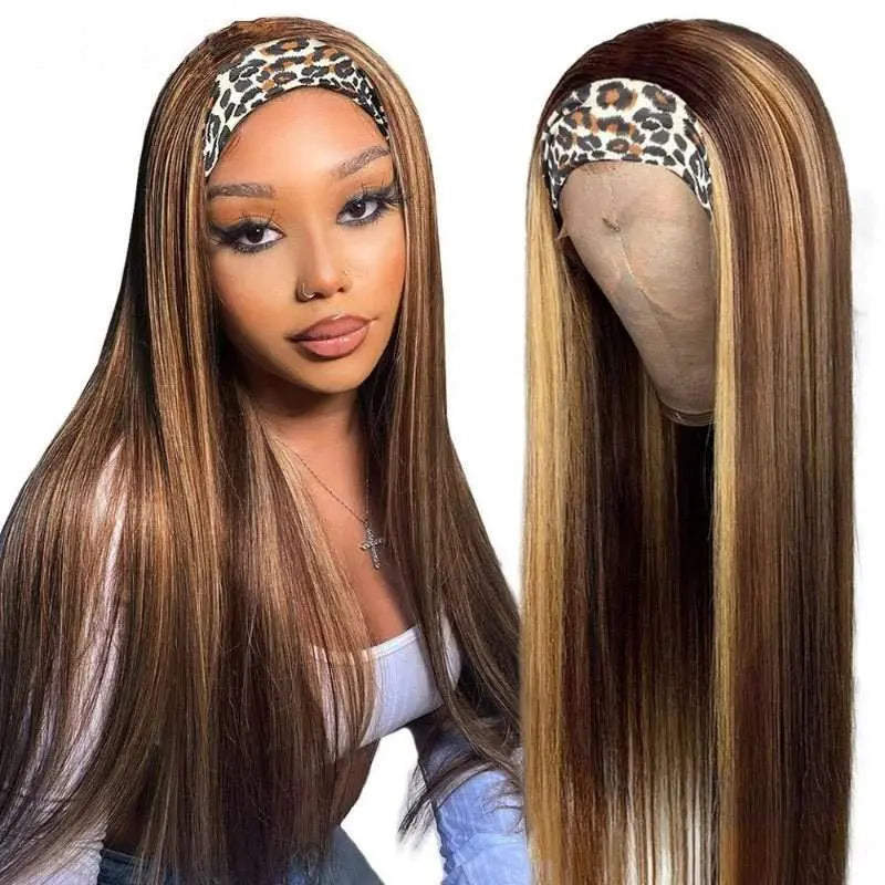 YuFei Hair Honey Piano Color Glueless Headband Straight Wig 150%Density - Yufei Hair