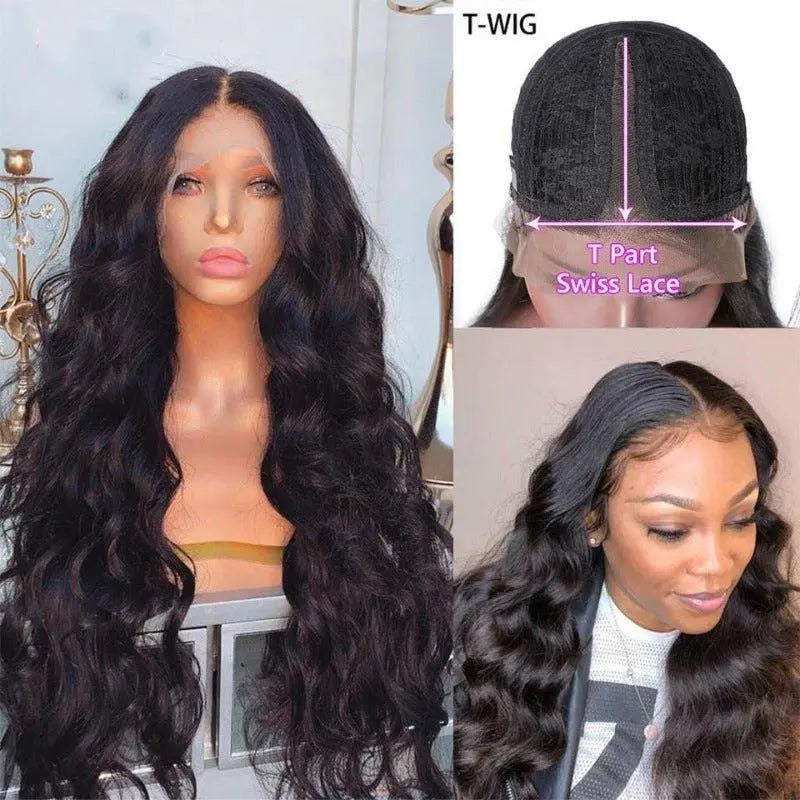YuFei Hair T-Part Lace Frontal Wigs Natural Black 150%Density - Yufei Hair