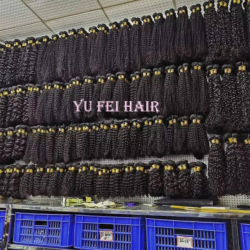 YuFei Remy Hair Natural Black 50 Bundles Wholesale Package Deal Free Shipping All Texture - Yufei Hair