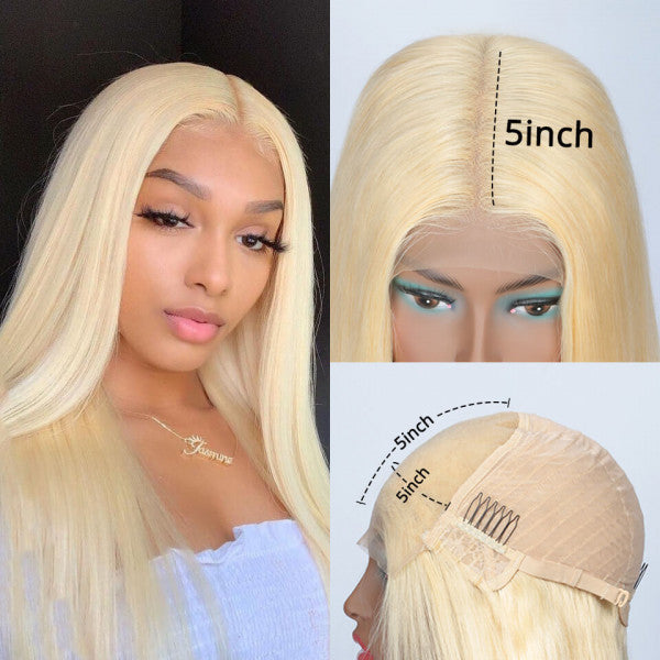 Blonde Color Body Wave 5×5 HD Lace Closure Wigs Human Hair - Yufei Hair