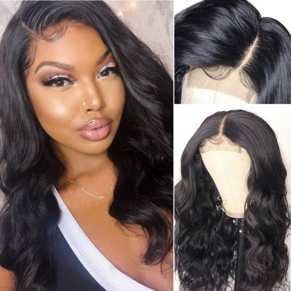 Glueless Body Wave Human Hair Transparent Lace Closure Wigs For Women